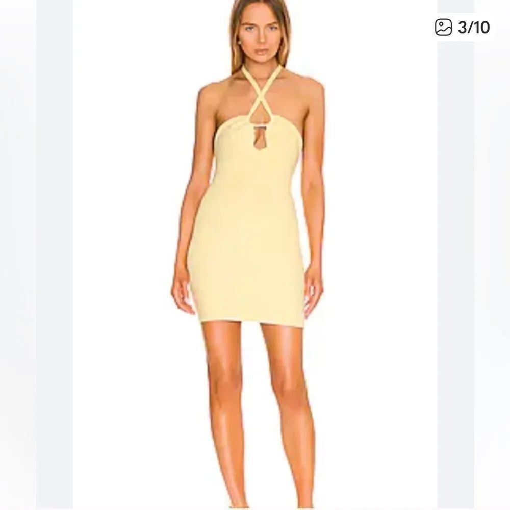 NWT FOR LOVE & LEMONS MONA MINI DRESS - Sunshine YELLOW Small Knit